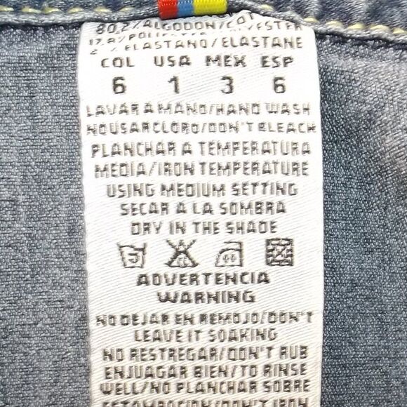 SCORPIO Denim Jumpsuit, 1 JR, Button front, low rise, Flare/fringe hem, Pockets - Picture 11 of 11